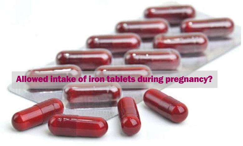 Allowed intake of iron tablets during pregnancy